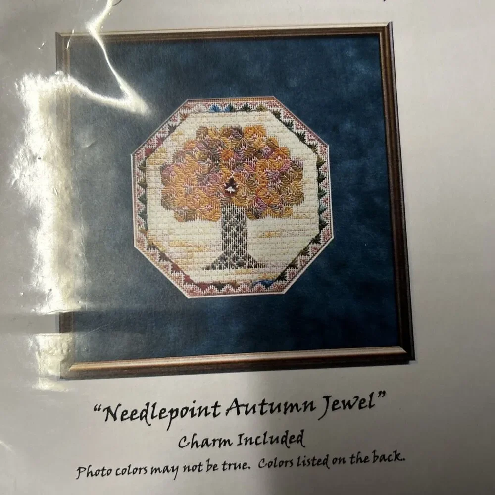 Handblessings Autumn Jewel Cross Stitch Needlepoint Sampler Pattern Chart +Charm
